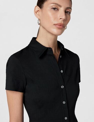 Theory Women's Short Sleeve Midi Buttondown Dress in Saudi Arabia