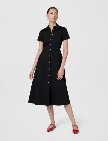 Theory Women's Short Sleeve Midi Buttondown Dress in Saudi Arabia