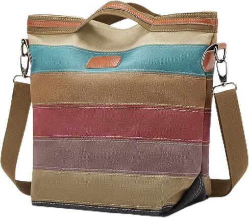 Canvas Hobo Bags for Women Casual Tote Bag Purses and Handbags Multi-Color Striped Crossbody Bags Ladies Top Handle Satchel in Saudi Arabia