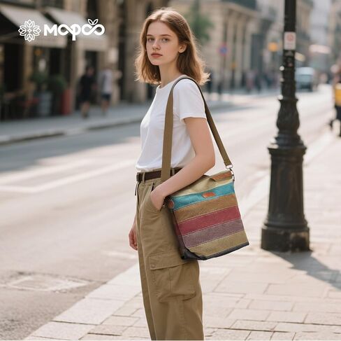Canvas Hobo Bags for Women Casual Tote Bag Purses and Handbags Multi-Color Striped Crossbody Bags Ladies Top Handle Satchel in Saudi Arabia