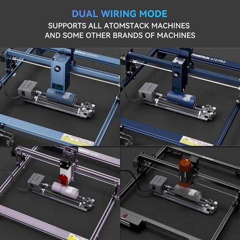 ATOMSTACK MAKER R1 PRO نقش ظرف ليزر دوار بالليزر 4 في 1 نقش ليزر متعدد الوظائف متوافق مع معظم النقش للعناصر غير المنتظمة والأجسام الكروية والأسطوانية رمادي in Kuwait