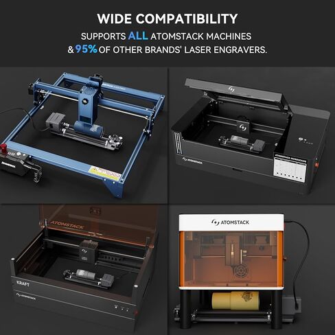 ATOMSTACK MAKER R1 PRO نقش ظرف ليزر دوار بالليزر 4 في 1 نقش ليزر متعدد الوظائف متوافق مع معظم النقش للعناصر غير المنتظمة والأجسام الكروية والأسطوانية رمادي in Kuwait