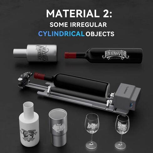 ATOMSTACK MAKER R1 PRO نقش ظرف ليزر دوار بالليزر 4 في 1 نقش ليزر متعدد الوظائف متوافق مع معظم النقش للعناصر غير المنتظمة والأجسام الكروية والأسطوانية رمادي in Kuwait