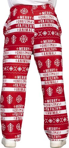 Ya Filthy Animal Merry Christmas Adult Sleep Lounge Pants - Festive Unisex Pajama Bottoms in Saudi Arabia
