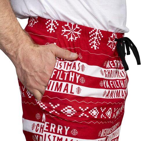 Ya Filthy Animal Merry Christmas Adult Sleep Lounge Pants - Festive Unisex Pajama Bottoms in Saudi Arabia