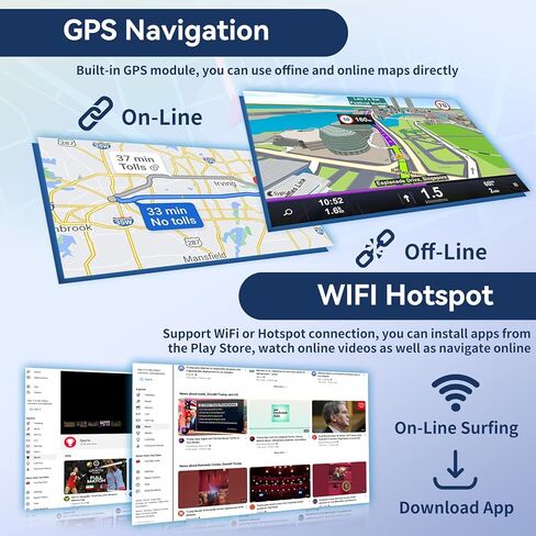 ستيريو سيارة 2+64G Android 13 لسيارة Ford Fusion Mondeo 2013-2019 مع CarPlay Android Auto، شاشة لمس 9 بوصة في لوحة القيادة وراديو GPS مع وصلة WiFi Mirror Bluetooth FM RDS HiFi EQ SWC + كاميرا احتياطية in Kuwait