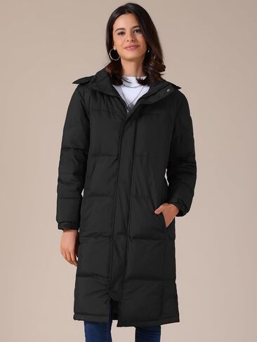 Allegra K Women's Winter Thicken Puffer Coat Warm Parka Down Jacket Hooded Outwear Long Padded Jacket in Saudi Arabia