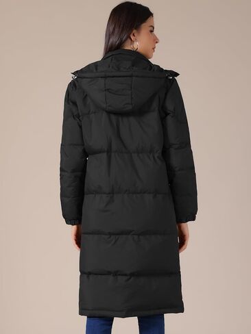 Allegra K Women's Winter Thicken Puffer Coat Warm Parka Down Jacket Hooded Outwear Long Padded Jacket in Saudi Arabia