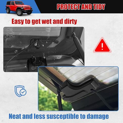Rear Defogger Cable Cover, Compatible with Jeep Wrangler JL (2018-2024), ABS Wire Protection Trim, Rear Window Decorative Cover, Durable & Heat Resistant, Easy Installation in Kuwait
