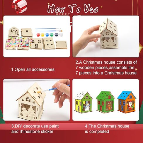 Fennoral 14 Pack Wooden Fall House Craft for Kids Make You Own Fall Animals House DIY Paint Fall Art and Craft for Autumn Art Projiect Thanksgiving Party Decoration in Kuwait