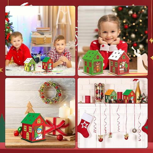 Fennoral 14 Pack Wooden Fall House Craft for Kids Make You Own Fall Animals House DIY Paint Fall Art and Craft for Autumn Art Projiect Thanksgiving Party Decoration in Kuwait