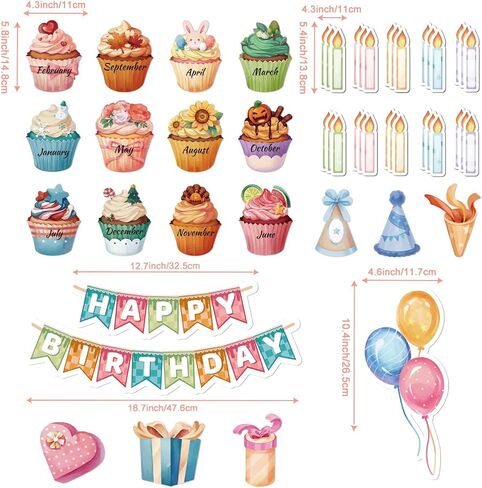 WERNNSAI 52PCS Boho Classroom Set Boho Happy Birthday Chart Calendar Decoration Rainbow Positive Bulletin Board for Home School Wall Birthday Cutouts Supplies in Saudi Arabia