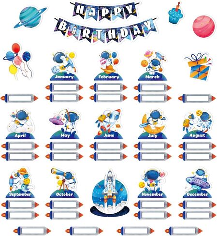 WERNNSAI 52PCS Boho Classroom Set Boho Happy Birthday Chart Calendar Decoration Rainbow Positive Bulletin Board for Home School Wall Birthday Cutouts Supplies in Saudi Arabia