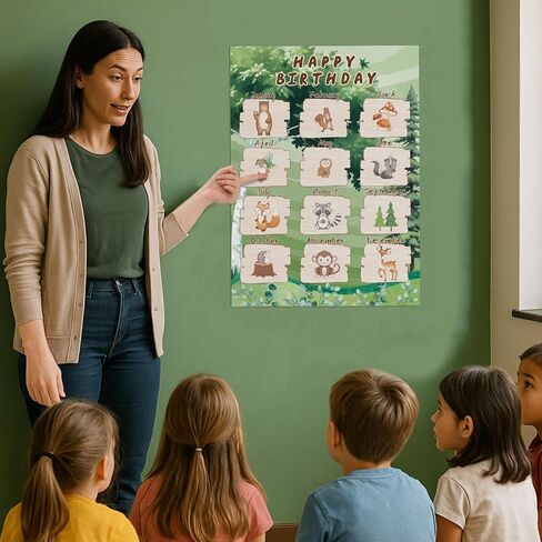 WERNNSAI 52PCS Boho Classroom Set Boho Happy Birthday Chart Calendar Decoration Rainbow Positive Bulletin Board for Home School Wall Birthday Cutouts Supplies in Saudi Arabia