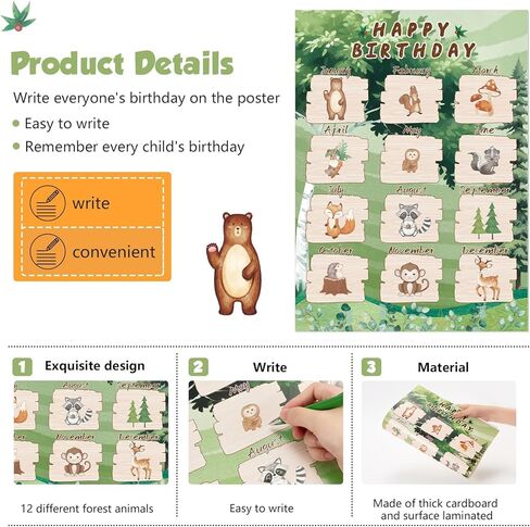 WERNNSAI 52PCS Boho Classroom Set Boho Happy Birthday Chart Calendar Decoration Rainbow Positive Bulletin Board for Home School Wall Birthday Cutouts Supplies in Saudi Arabia