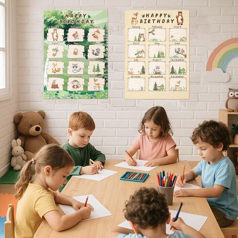 WERNNSAI 52PCS Boho Classroom Set Boho Happy Birthday Chart Calendar Decoration Rainbow Positive Bulletin Board for Home School Wall Birthday Cutouts Supplies in Saudi Arabia