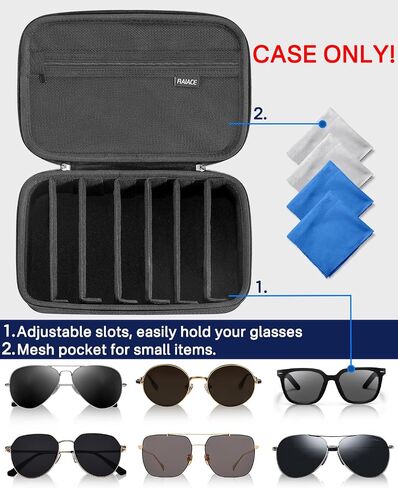 RAIACE Hard Travel Storage Case Compatible with Sunglasses, Carrying Bag for Sunglass and other Small Items. (Case Only) in Saudi Arabia