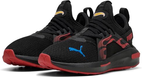 PUMA Softride Enzo Sneaker, Black-Red Fire, 12 US Unisex Little Kid in Saudi Arabia