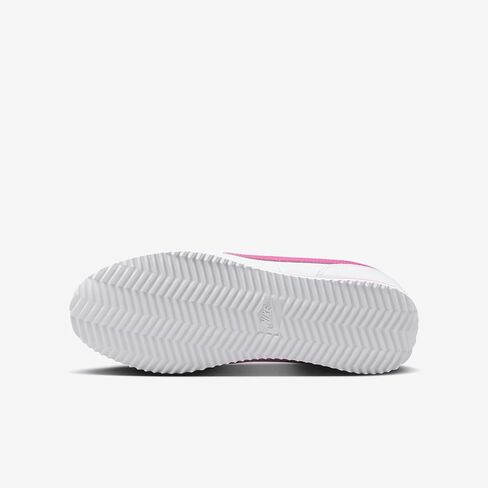 Nike Cortez Big Kids' Shoes (DM0950-104, White/Laser Fuchsia) Size 1 in Saudi Arabia