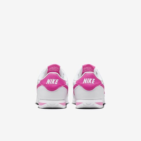Nike Cortez Big Kids' Shoes (DM0950-104, White/Laser Fuchsia) Size 1 in Saudi Arabia