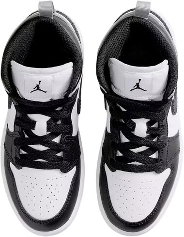 Jordan 1 Mid Little Kids' Shoes (White/Light Smoke Grey/Black) in Saudi Arabia