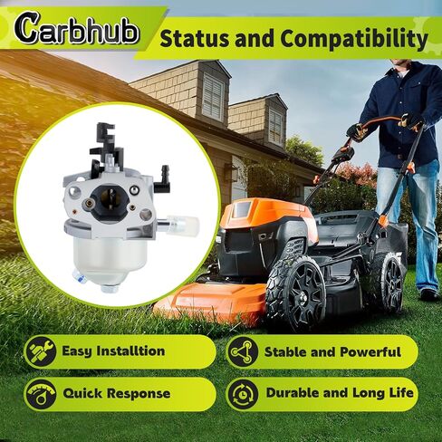 HUAYI 69731 Carburetor Fit for Harbor Freight Predator 173cc 5.5HP Engine for PowerSmart 170cc DB2321SR Lawn Mower RV170 RV170-S Push Mower Engine Carb with Spark Plug Air Filter in Saudi Arabia