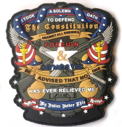 Oath to The US Constitution Patriotic Veteran Law Enforcement Morale 4" PVC Patch in Saudi Arabia