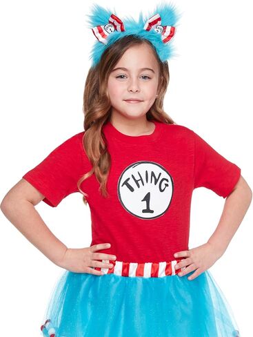 Spirit Halloween Dr. Seuss Thing 1-5 Glitter Patches | Officially Licensed | The Cat in The Hat | Thing 1 and Thing 2 Accessories in Saudi Arabia