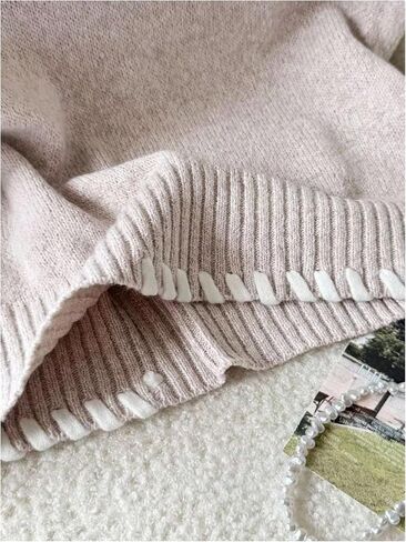 GORGLITTER Women's 2025 Contrast Binding Sweater Vest Crewneck Sleeveless Knit Tank Tops in Saudi Arabia