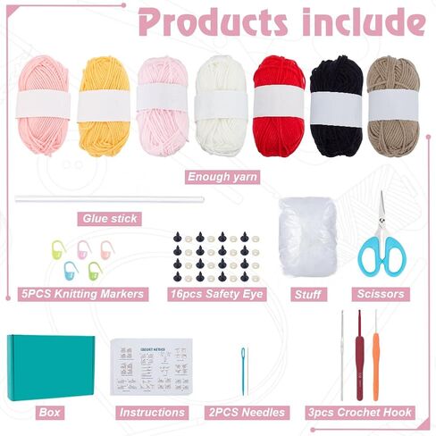 ORIGACH 8 Sets Crochet Flower Bookmarks Kit for Beginners Adults DIY Orchid Rose Sunflower Lavender Starter Crochet Kit to Make Flower Bouquet Bookmarks with Step by Step Video Tutorial, Instruction in Saudi Arabia