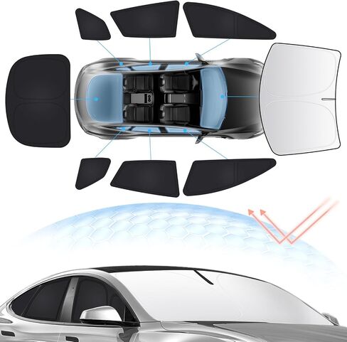 8PCS Windshield Sun Shade Kit for 2016-2021 Honda Civic 10th Gen. Full Rear&Side Window Privacy Sunshade Foldable Sun Visor Protector Blocks UV&Heat Civic Interior Accessories in Saudi Arabia