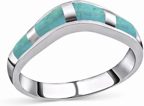 Shop LC Turquoise Rings for Women 925 Sterling Silver Band Boho Turquoise Jewelry for Women Santa Fe Style Promise Rings Birthday Gifts for Womens in Saudi Arabia