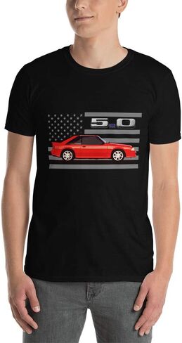 تي شيرت 1993 Red Stang Cobra 5.0 Street Racing بأكمام قصيرة للجنسين in Saudi Arabia