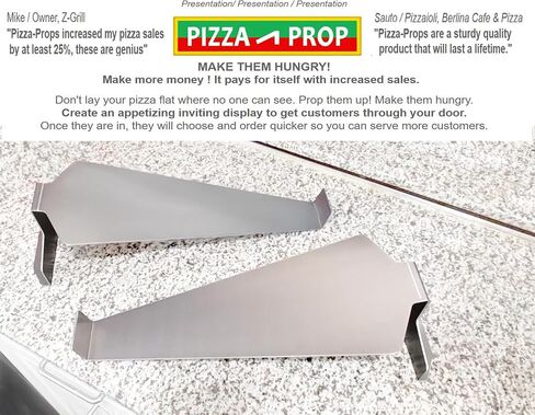 Pizza-Prop, Set of 6, Commercial Pizza Display Stand for increased sales. 0.08" Aluminum, Holds 16-24" Pans, 9.3 oz ea, Made in USA ( QT 6 Units Per Order ) in Saudi Arabia