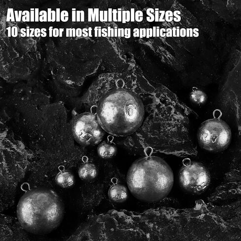 Dr.Fish Cannonball Sinkers Saltwater Ocean Fishing Weights Trolling Downrigger Weights Bottom Fishing Round Ball Lead Sinkers 1-16oz in Saudi Arabia