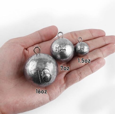 Dr.Fish Cannonball Sinkers Saltwater Ocean Fishing Weights Trolling Downrigger Weights Bottom Fishing Round Ball Lead Sinkers 1-16oz in Saudi Arabia