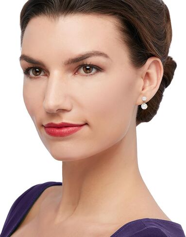 Ross-Simons 3.50 ct. t.w. CZ Double Drop Earrings in 14kt Yellow Gold in Saudi Arabia