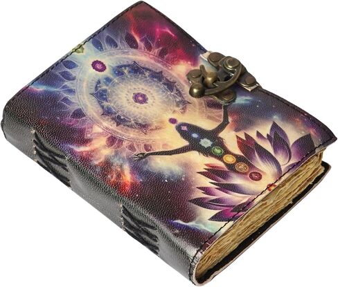 Spell Book of Shadow Lord of the Ring Leather Journal Diary Antique Deckle Edge Paper With Clasp Lock Witchcraft Wiccan Sketchbook Christmas Gift For Men & Women in Saudi Arabia
