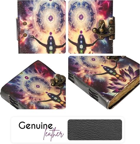 Spell Book of Shadow Lord of the Ring Leather Journal Diary Antique Deckle Edge Paper With Clasp Lock Witchcraft Wiccan Sketchbook Christmas Gift For Men & Women in Saudi Arabia