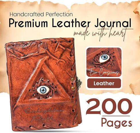 كتاب الإملائي من الظل سيد الخاتم مجلة جلدية يوميات ورقة حافة عتيقة مع قفل قفل السحر Wiccan كراسة الرسم هدية عيد الميلاد للرجال والنساء in Kuwait