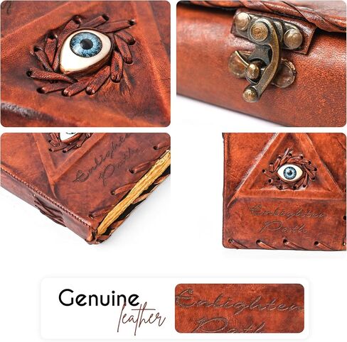 كتاب الإملائي من الظل سيد الخاتم مجلة جلدية يوميات ورقة حافة عتيقة مع قفل قفل السحر Wiccan كراسة الرسم هدية عيد الميلاد للرجال والنساء in Kuwait