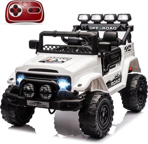 12V Ride On Car for Kids Age 3-8,Battery Powered Electric Ride On Vehicle with Parent Remote Control, Music Story Mode,Powerful Motors,Led Lights,Two Speeds,Max Load 66lbs in Saudi Arabia