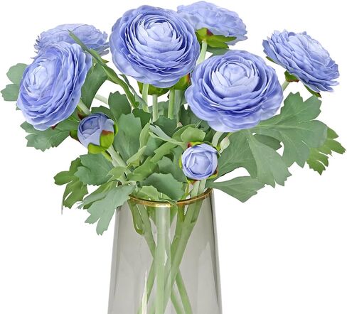 Artificial Ranunculus Flowers with Real Touch Stem, Silk Ranunculus Flowers (Champagne, 10pcs) in Kuwait