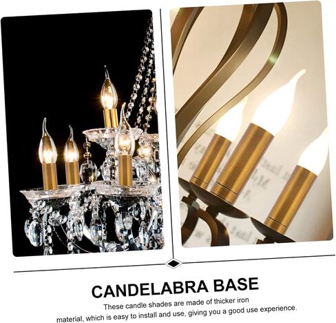4pcs Chandelier Candle Sleeve Covers Retro Light Base Covers Easy to Install Decorative Lamp Holder for Home Lighting in Saudi Arabia