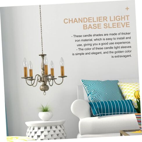 4pcs Chandelier Candle Sleeve Covers Retro Light Base Covers Easy to Install Decorative Lamp Holder for Home Lighting in Saudi Arabia