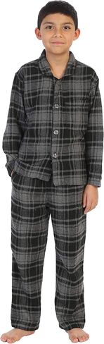 Gioberti Boys Yarn-Dye Brushed 2 Piece Flannel Lounge & Pajama Set with Elastic Waist Pants in Saudi Arabia