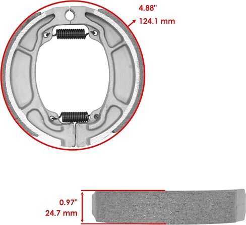 Caltric Rear Brake Shoes Compatible with Honda Cg125 Cg 125 Cg-125 2004-2008 in Saudi Arabia