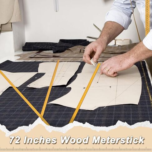 Janlaugh 5 Pcs Meter Stick 48" Yard Stick Wood Economy Meterstick Ruler Wood Double Sided Yardstick for School Classroom Home Office Tailor Craft in Saudi Arabia