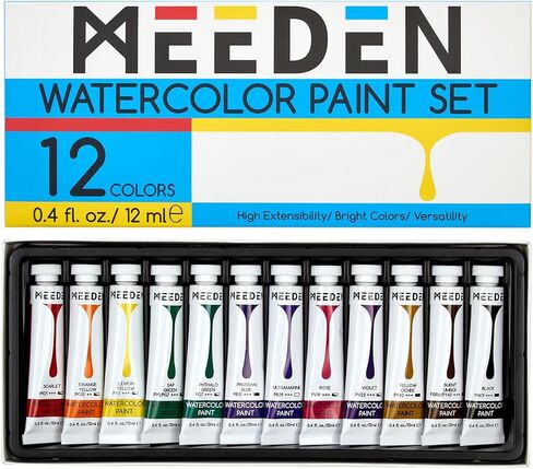 MEEDEN Watercolor Paint Tubes Set - 24 x 12ml/0.4oz Water Color Paints for Students Beginners in Kuwait