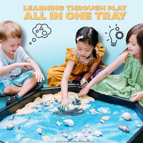 Small Tuff Tray by Learning Through PLAYtrays | 27.5"x 27.5" Brown Sensory Play Tray | Sand and Water Table for Toddler & Kids Activities | Montessori & Reggio Inspired | Stand NOT Included in Saudi Arabia